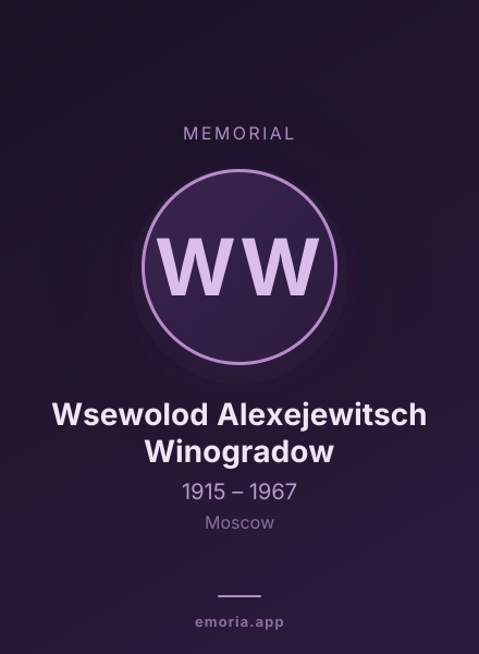 Memorial portrait of Wsewolod Alexejewitsch Winogradow