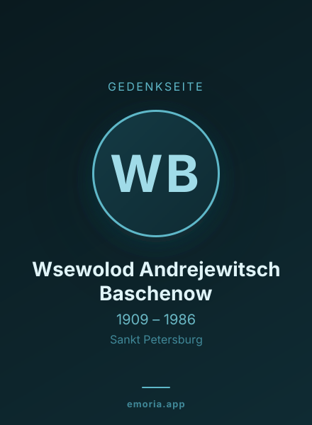 Gedenkportrait von Wsewolod Andrejewitsch Baschenow