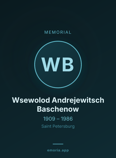 Memorial portrait of Wsewolod Andrejewitsch Baschenow