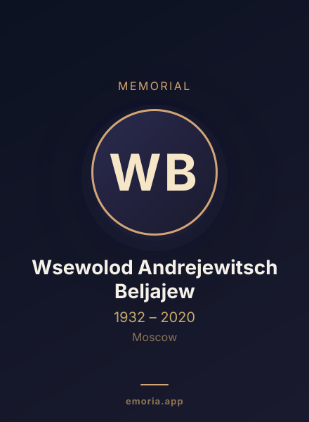 Memorial portrait of Wsewolod Andrejewitsch Beljajew