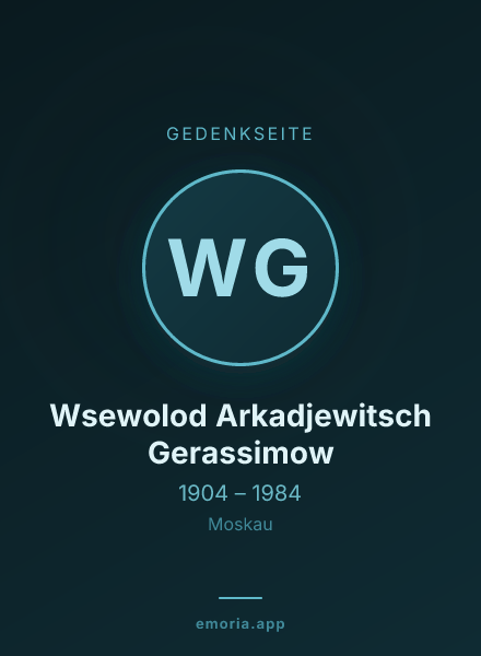 Gedenkportrait von Wsewolod Arkadjewitsch Gerassimow