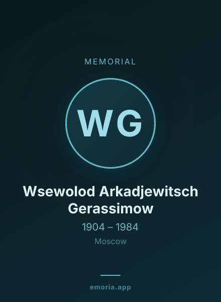 Memorial portrait of Wsewolod Arkadjewitsch Gerassimow