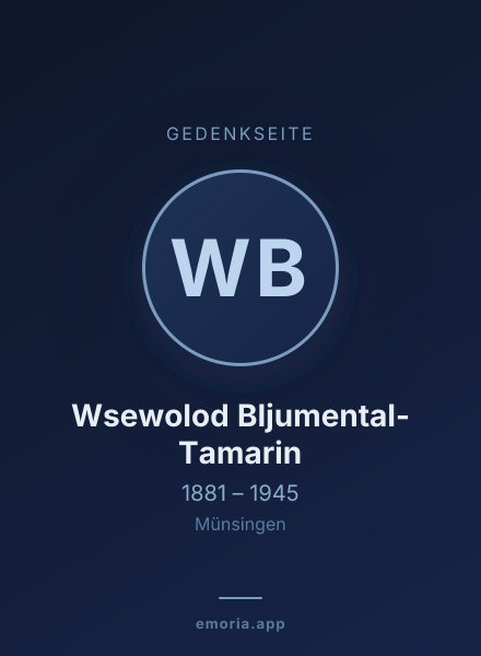 Gedenkportrait von Wsewolod Bljumental-Tamarin