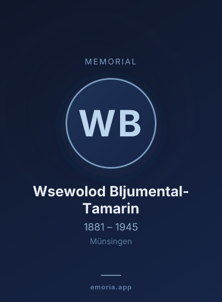 Memorial portrait of Wsewolod Bljumental-Tamarin