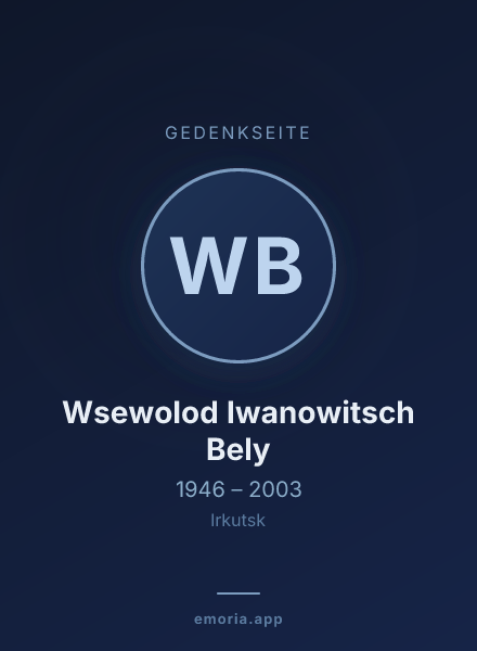 Gedenkportrait von Wsewolod Iwanowitsch Bely