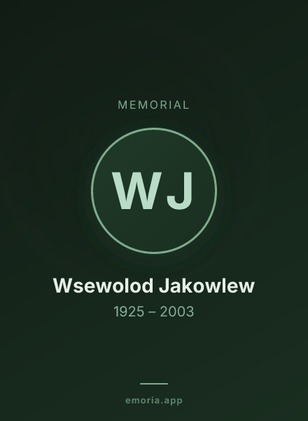 Memorial portrait of Wsewolod Jakowlew