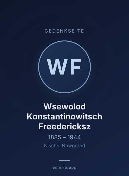 Gedenkportrait von Wsewolod Konstantinowitsch Freedericksz