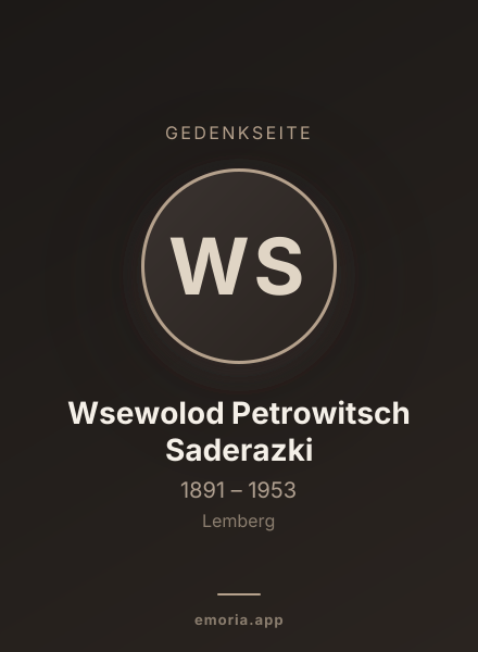 Gedenkportrait von Wsewolod Petrowitsch Saderazki