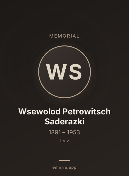 Memorial portrait of Wsewolod Petrowitsch Saderazki