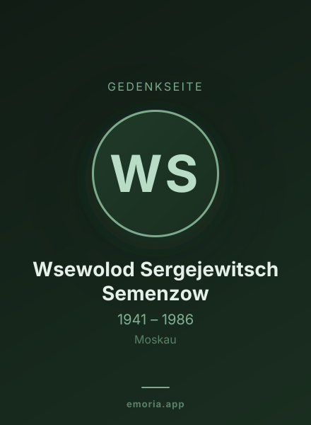 Gedenkportrait von Wsewolod Sergejewitsch Semenzow