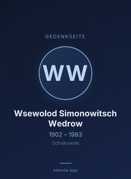 Gedenkportrait von Wsewolod Simonowitsch Wedrow