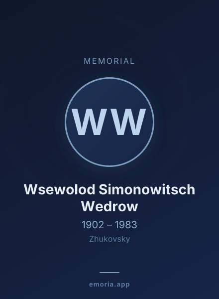 Memorial portrait of Wsewolod Simonowitsch Wedrow