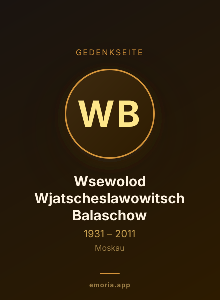 Gedenkportrait von Wsewolod Wjatscheslawowitsch Balaschow