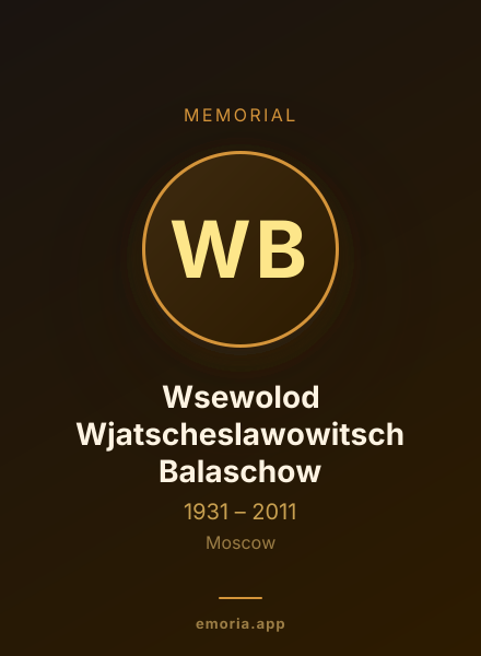 Memorial portrait of Wsewolod Wjatscheslawowitsch Balaschow