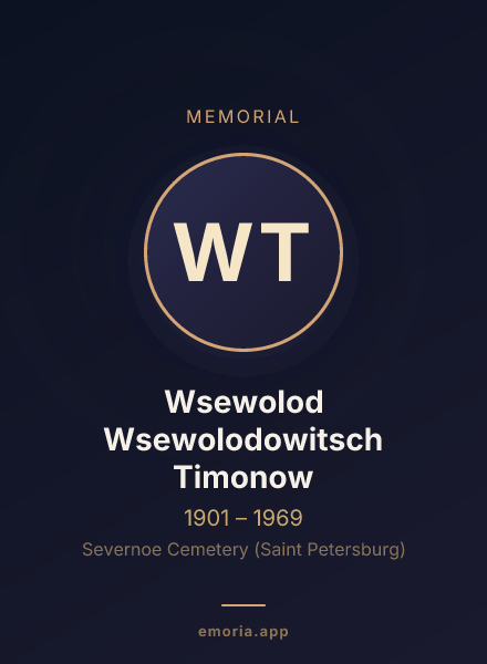 Memorial portrait of Wsewolod Wsewolodowitsch Timonow