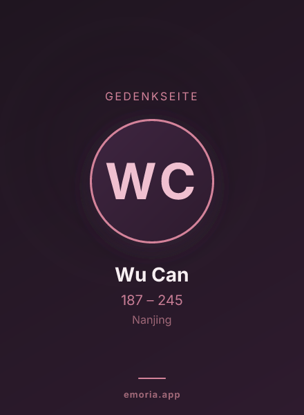 Gedenkportrait von Wu Can