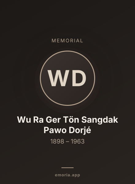 Memorial portrait of Wu Ra Ger Tön Sangdak Pawo Dorjé