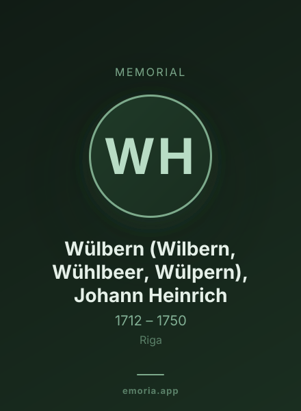 Memorial portrait of Wülbern (Wilbern, Wühlbeer, Wülpern), Johann Heinrich