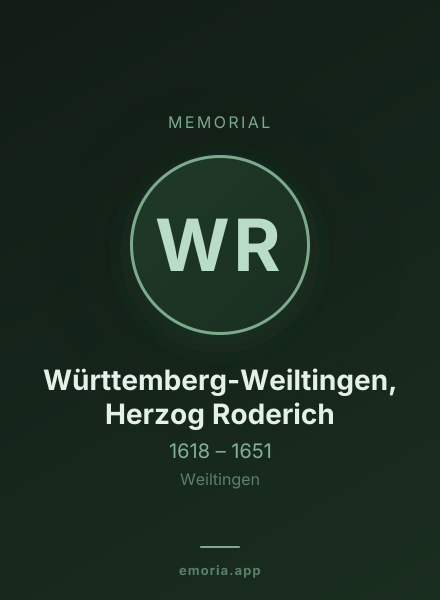 Memorial portrait of Württemberg-Weiltingen, Herzog Roderich