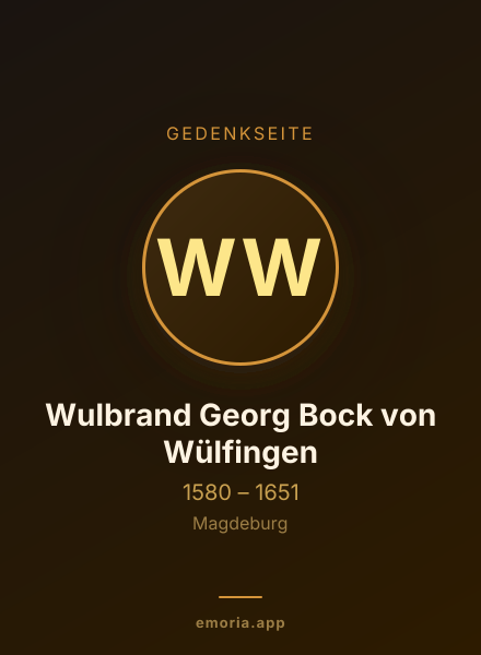 Gedenkportrait von Wulbrand Georg Bock von Wülfingen