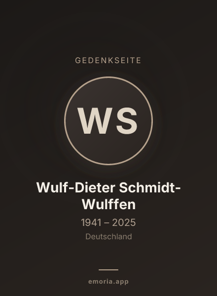 Gedenkportrait von Wulf-Dieter Schmidt-Wulffen