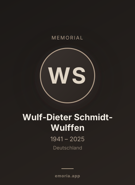 Memorial portrait of Wulf-Dieter Schmidt-Wulffen