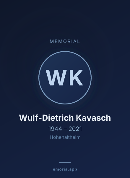 Memorial portrait of Wulf-Dietrich Kavasch