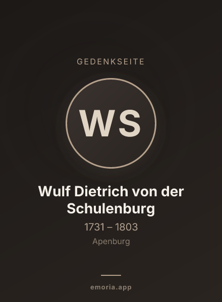Gedenkportrait von Wulf Dietrich von der Schulenburg