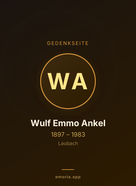 Gedenkportrait von Wulf Emmo Ankel