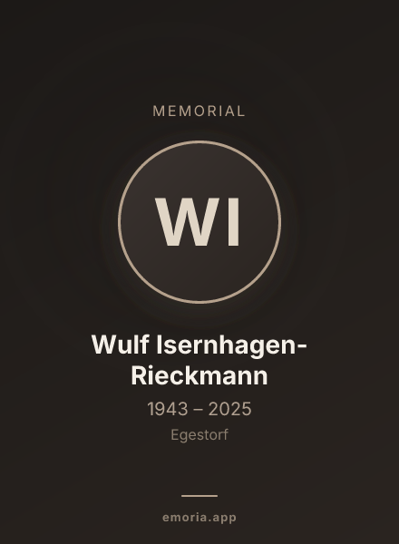 Memorial portrait of Wulf Isernhagen-Rieckmann