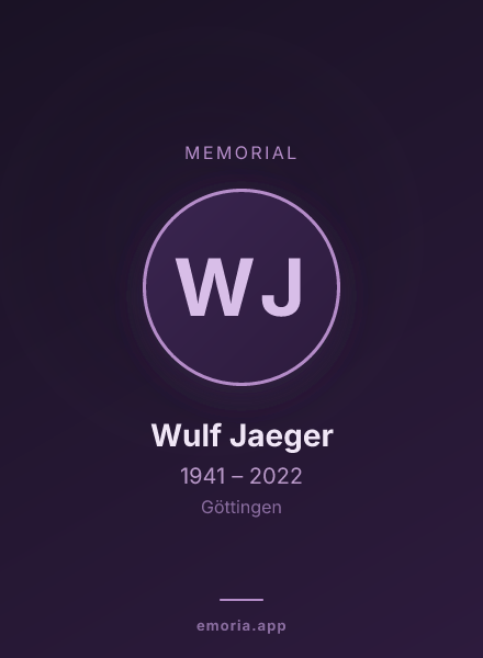 Memorial portrait of Wulf Jaeger