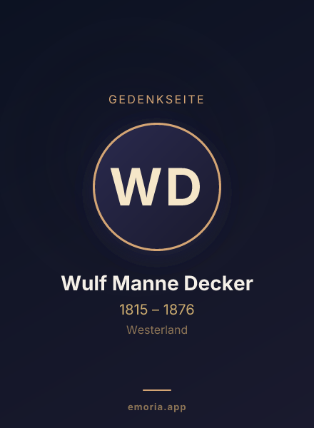 Gedenkportrait von Wulf Manne Decker
