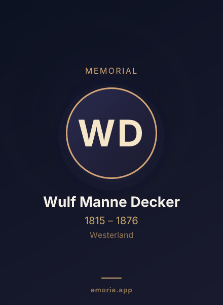 Memorial portrait of Wulf Manne Decker