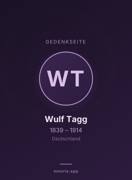 Gedenkportrait von Wulf Tagg