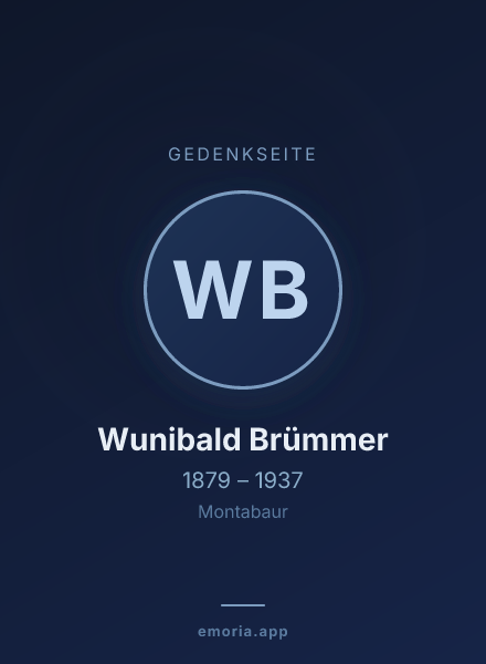 Gedenkportrait von Wunibald Brümmer