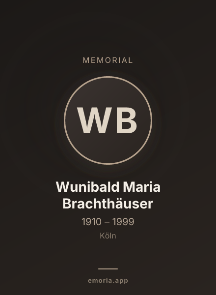Memorial portrait of Wunibald Maria Brachthäuser