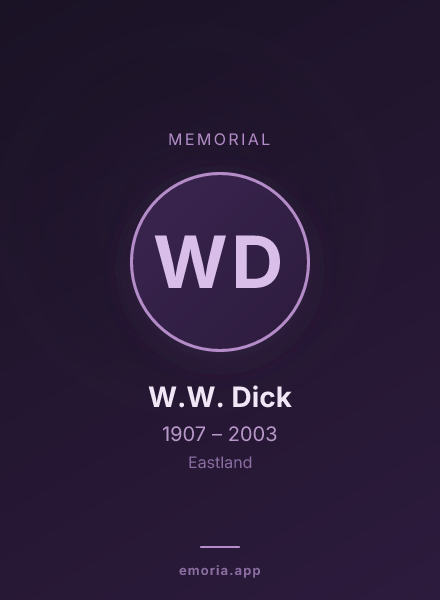 Memorial portrait of W.W. Dick