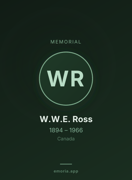 Memorial portrait of W.W.E. Ross