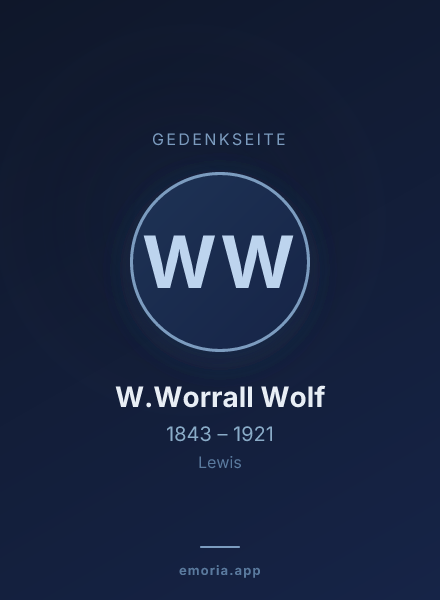 Gedenkportrait von W.Worrall Wolf
