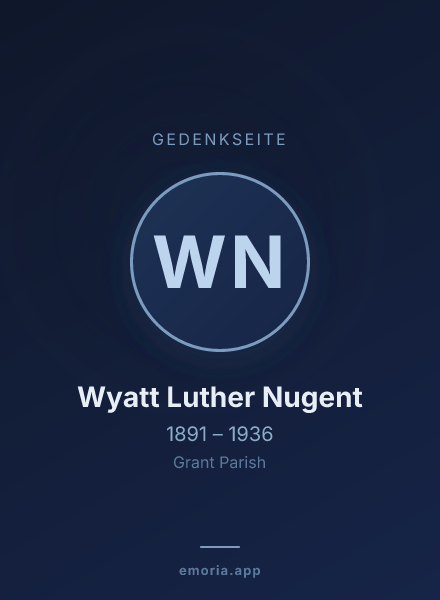 Gedenkportrait von Wyatt Luther Nugent