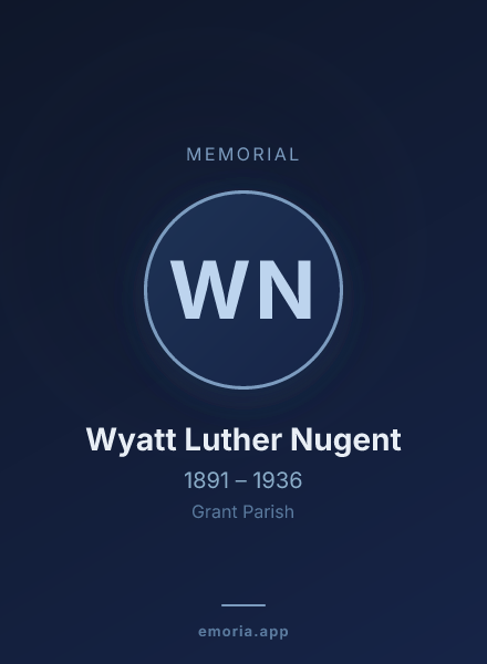 Memorial portrait of Wyatt Luther Nugent