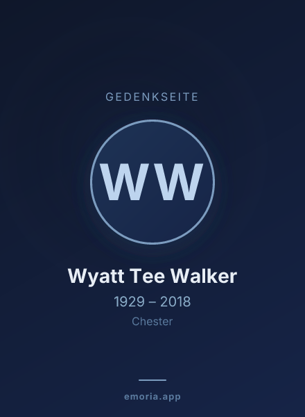 Gedenkportrait von Wyatt Tee Walker