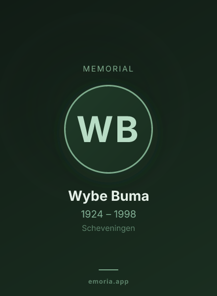Memorial portrait of Wybe Buma