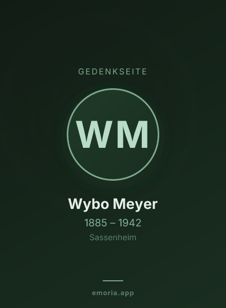Gedenkportrait von Wybo Meyer
