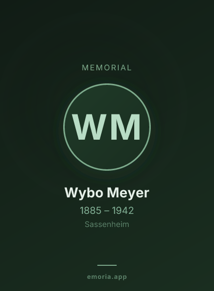 Memorial portrait of Wybo Meyer