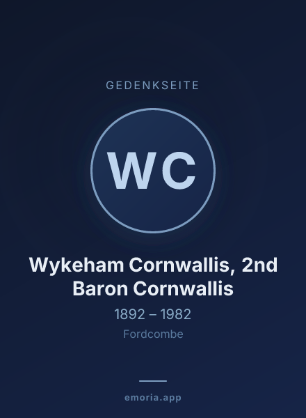 Gedenkportrait von Wykeham Cornwallis, 2nd Baron Cornwallis