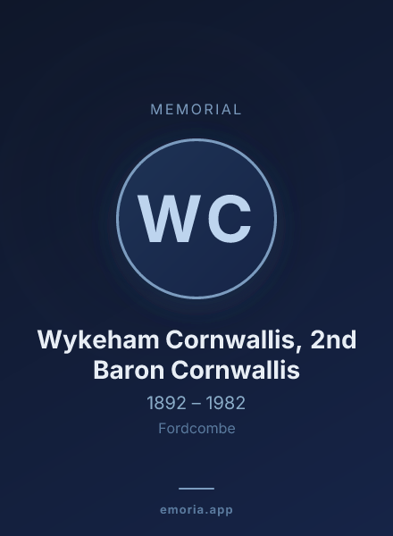 Memorial portrait of Wykeham Cornwallis, 2nd Baron Cornwallis