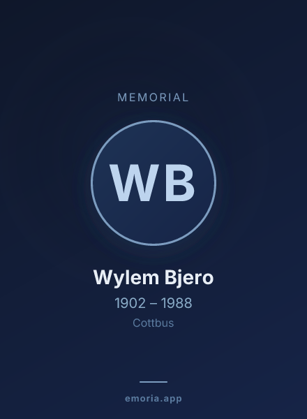 Memorial portrait of Wylem Bjero
