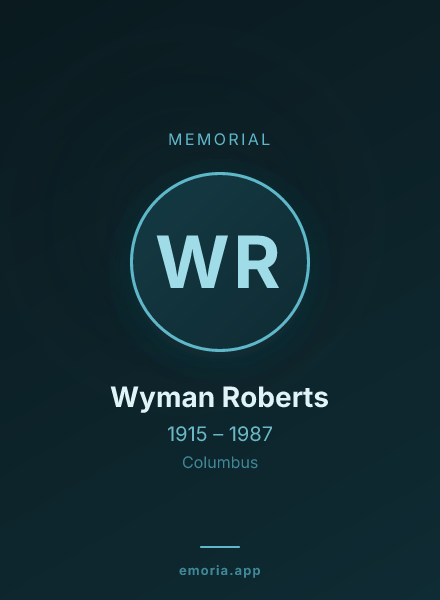 Memorial portrait of Wyman Roberts
