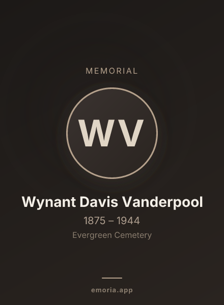 Memorial portrait of Wynant Davis Vanderpool